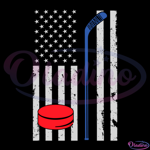 Thin Blue Line American Flag Police Hockey SVG Digital File, Sport Svg