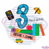 Third Grade Here I Come Bus School PNG Sublimation Designs