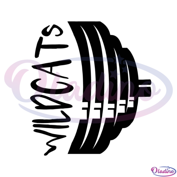 Wildcats Barbell SVG Silhouette, Sport Svg, Powerlifting Svg, Wildcats Svg