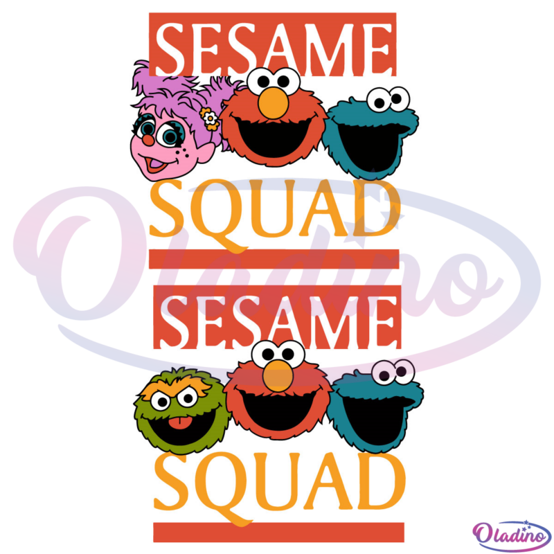 2 Files Of Sesame Squad SVG PNG Digital File, Cartoon Svg