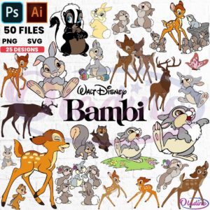 25 Collection Bambi SVG PNG Digital File