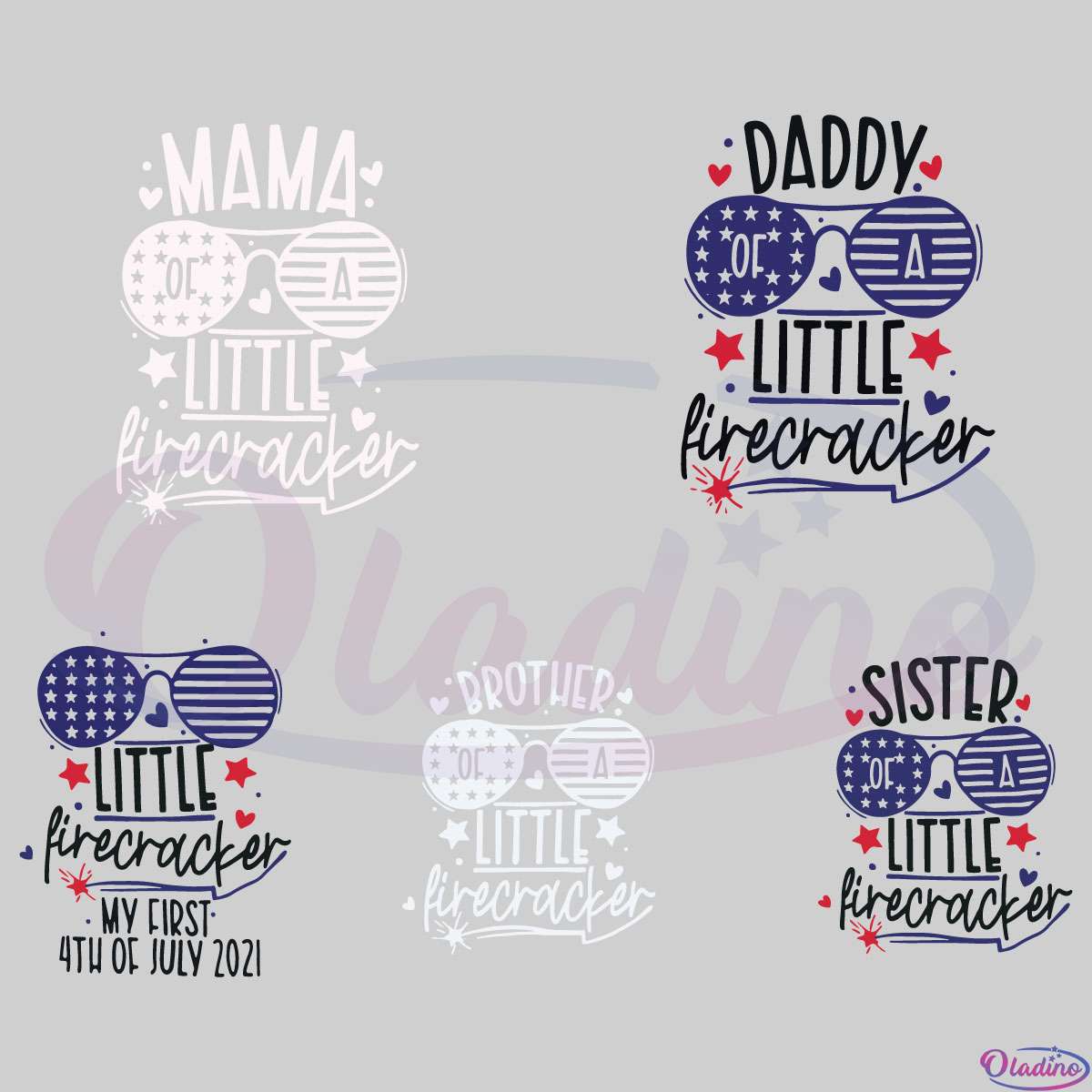 4Th Of July Svg, Family Matching Png, Mama Of A Little Firecracker Svg
