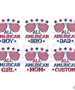 All America Family Bundle Svg, 4th Of July American Svg File