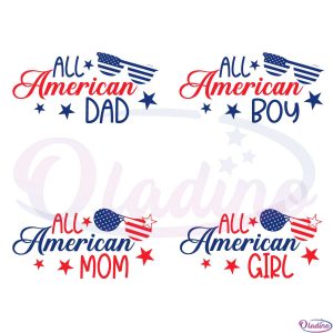 All American Family Bundle Svg Digital File Independence Day