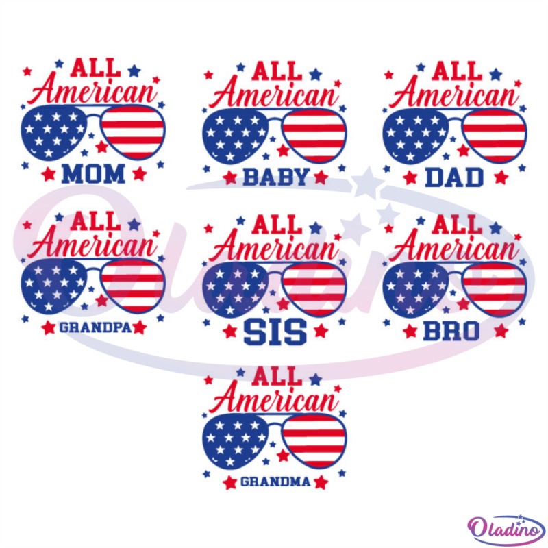All American Family SVG BUNDLE, 4th of July Family SVG Digital File