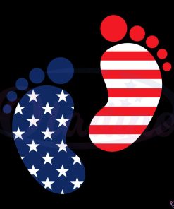 American Flag Baby Feet Print Svg, Baby Steps Svg, Patriotic Baby Feet