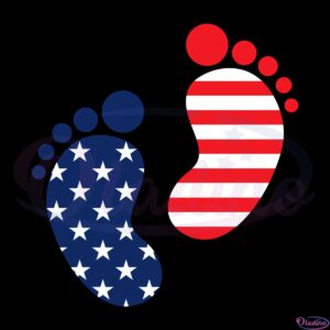 American Flag Baby Feet Print Svg