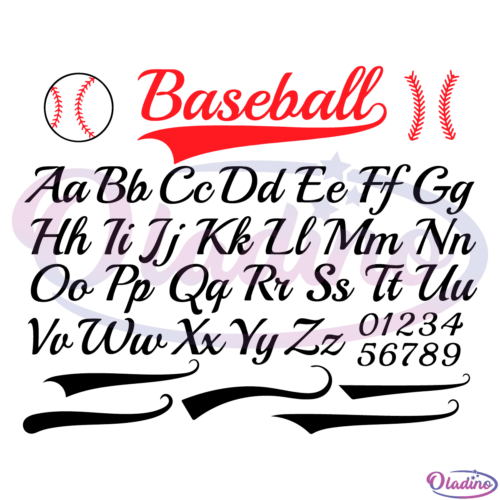 Baseball Font SVG PNG Digital File