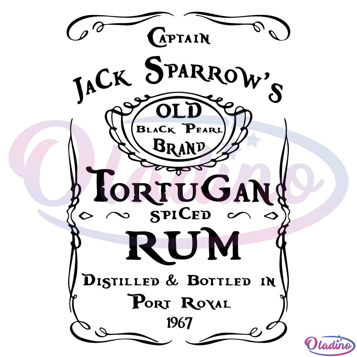 Captain Jack Sparrow's Rum Label SVG PNG Digital File