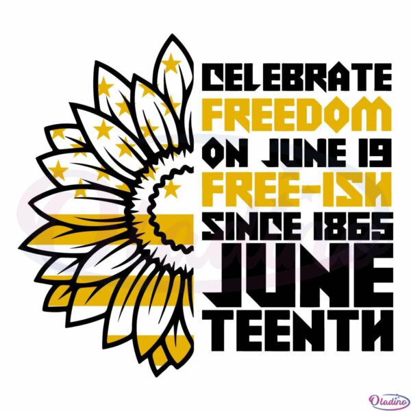 Celebrate Freedom On June 19 SVG File, Free Ish Since 1865 Juneteenth