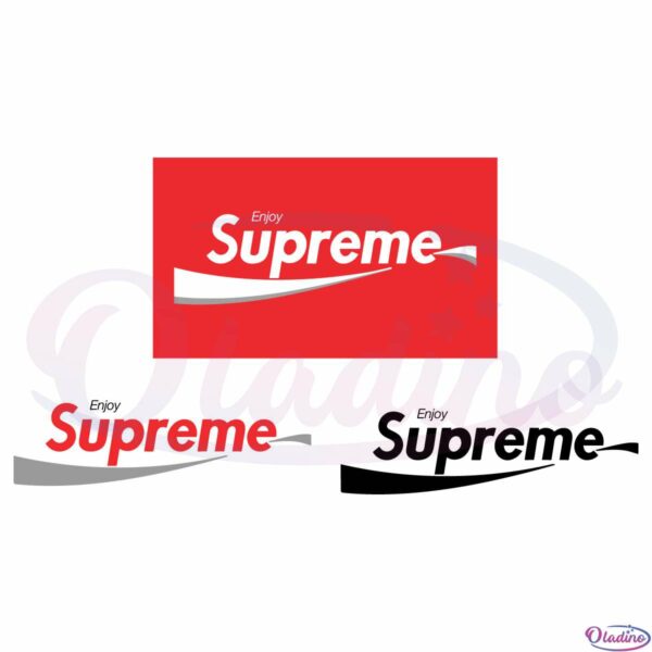Coke Enjoy Supreme Bundle SVG, Supreme Logo Svg Digital File