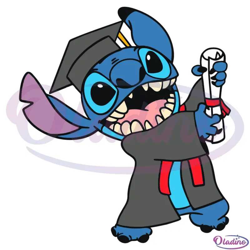 Cute Stitch Graduation SVG