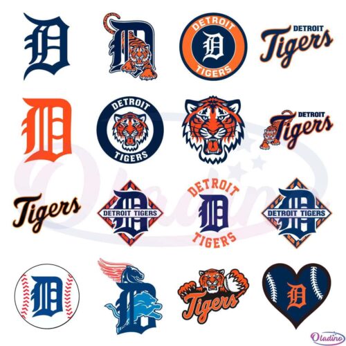 Detroit Tigers Baseball Team MLB Bundle Svg File