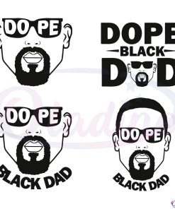 Dope Black Dad Bundle SVG, Goatee Black Man Svg, Afro King Father