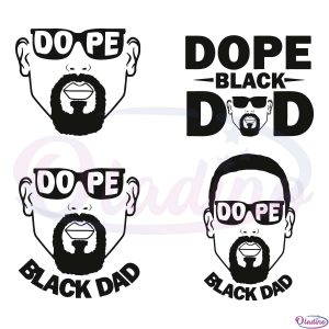 Dope Black Dad Bundle SVG, Goatee Black Man Svg, Afro King Father