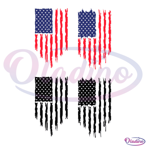 Hanging USA Flag BUNDLE SVG PNG Digital File