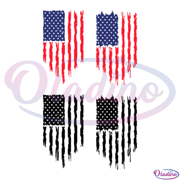Hanging USA Flag BUNDLE SVG PNG Digital File, United States
