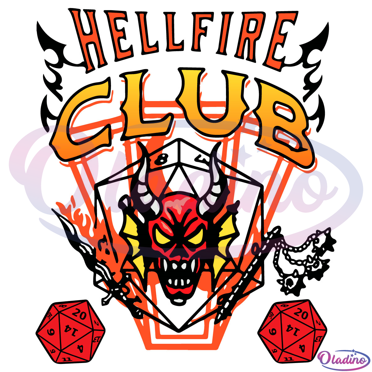 Hellfire Club Skull And Weapons Stranger Things 4 SVG