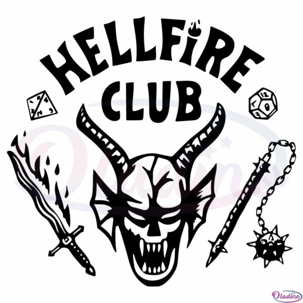 Hellfire Club Stranger Things Cow Skull Svg Digital File, Hellfire Svg