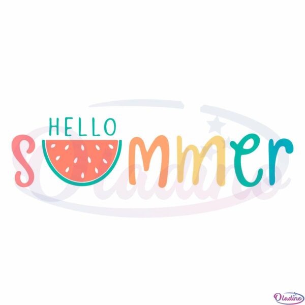 Hello Summer Watermelon Icon Svg File, Hello Summer Svg