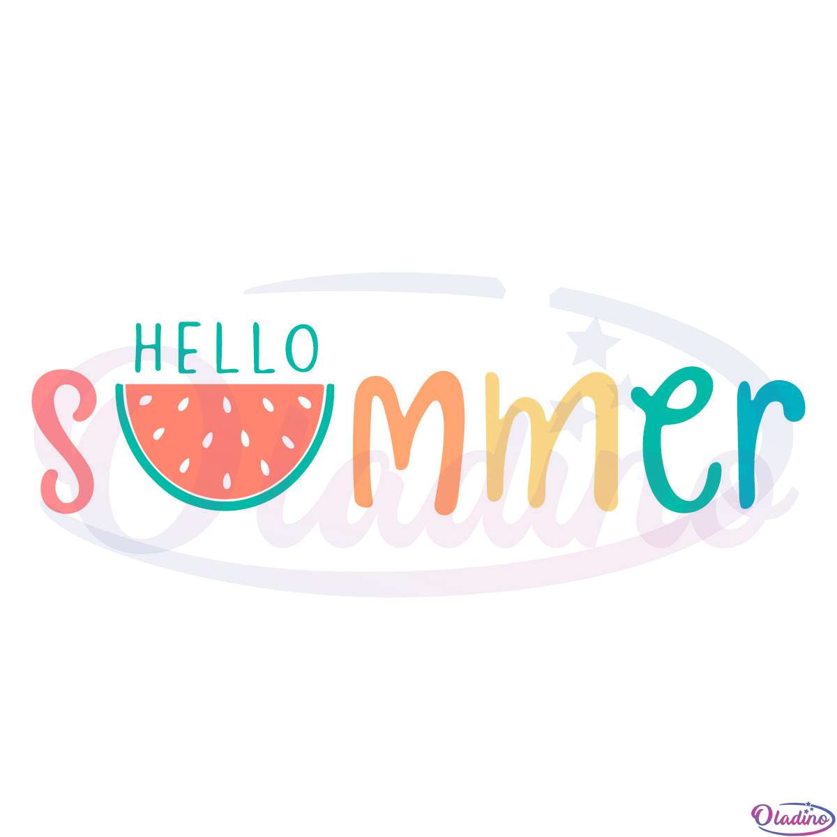 Hello Summer Watermelon Icon Svg File, Hello Summer Svg