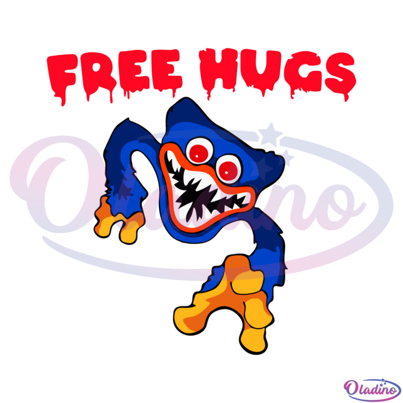 Huggy Wuggy Free Hugs Poppy Playtime FNF SVG Digital File