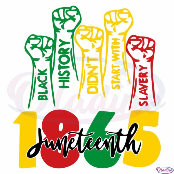 Juneteenth 1865 Black History Svg File, Didn't Start With Slavery Svg