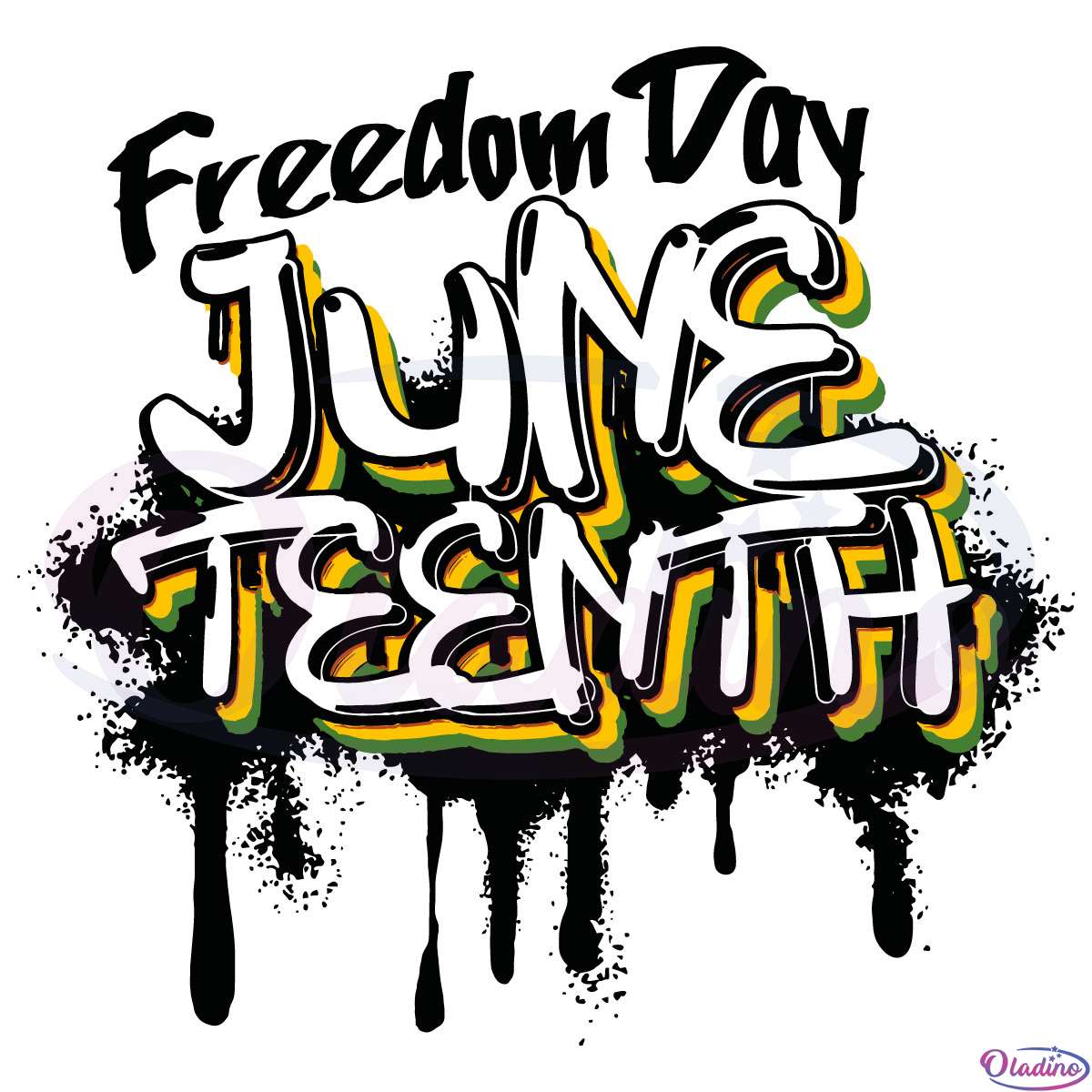 Juneteenth Airbrush Drip SVG Digital File, Freedom Day Artwork SVG
