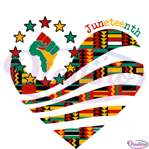 Juneteenth Heart Svg Cut File