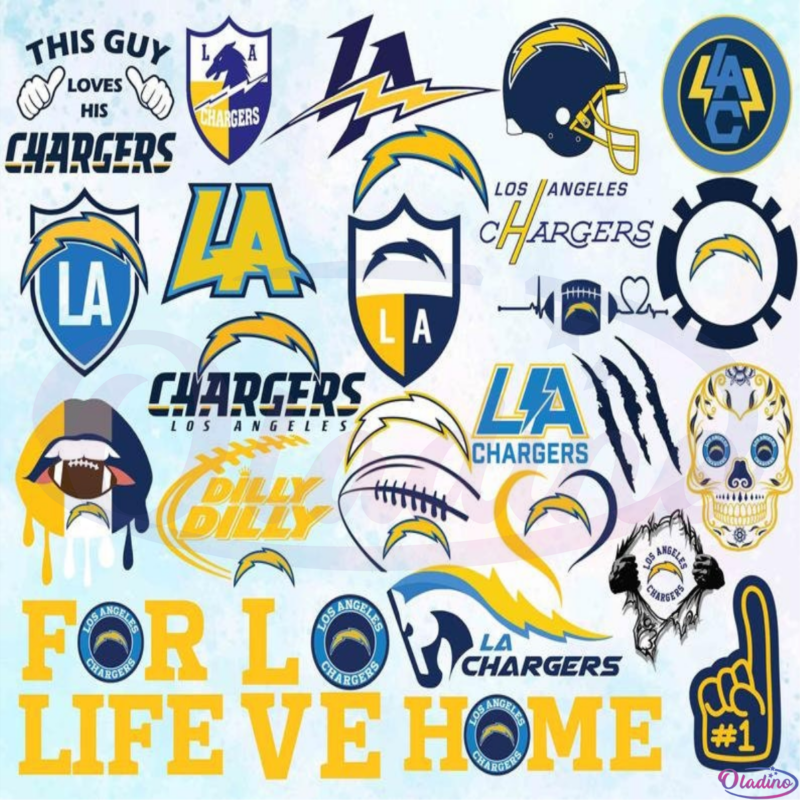 Los Angeles Chargers Bundle Svg File, Football Team Logo Svg