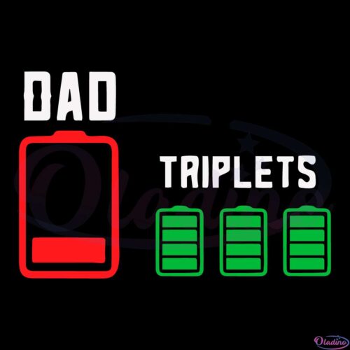 Mens Triplet Dad Low Battery Empty SVG