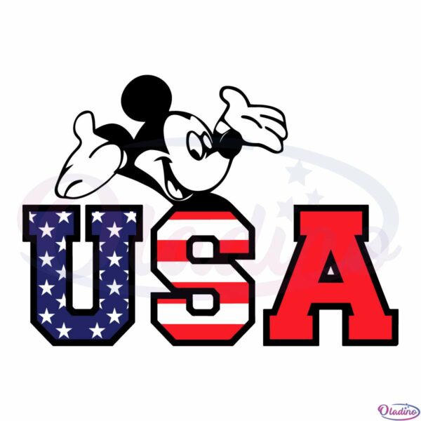 Mickey USA 4th Of July SVG, Funny Mickey Mouse SVG, American Flag