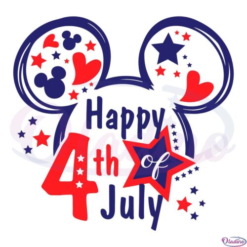 Mouse Happy 4th of July Svg