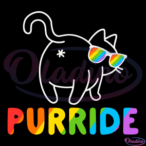 Purride Cat Svg, LGBT Svg, Cat Rainbow Svg, Love Is Love Quotes