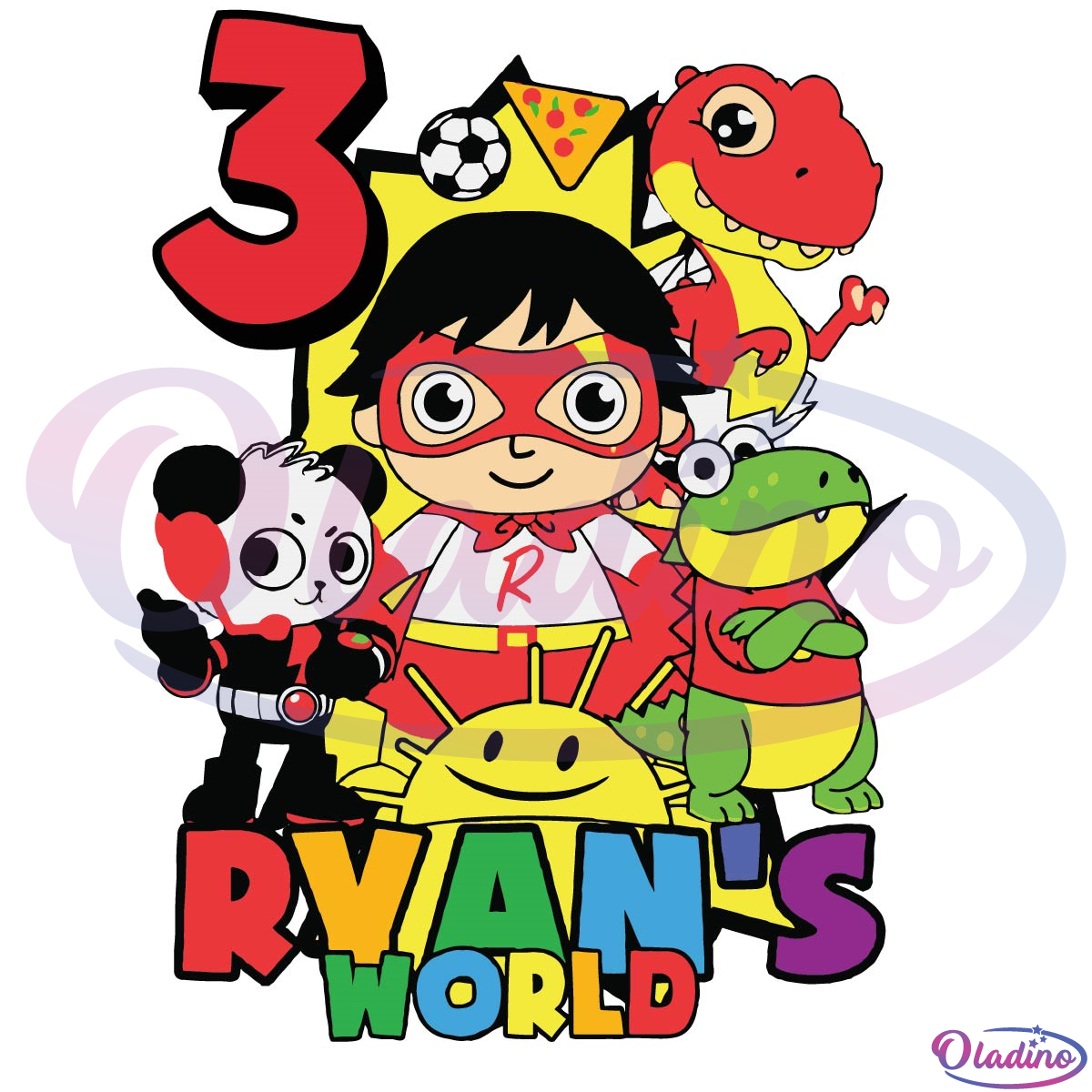 Ryans World 3 Years Old SVG PNG Digital File, Birthday Svg