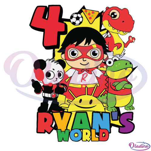 Ryans World 4 Years Old SVG PNG Digital File