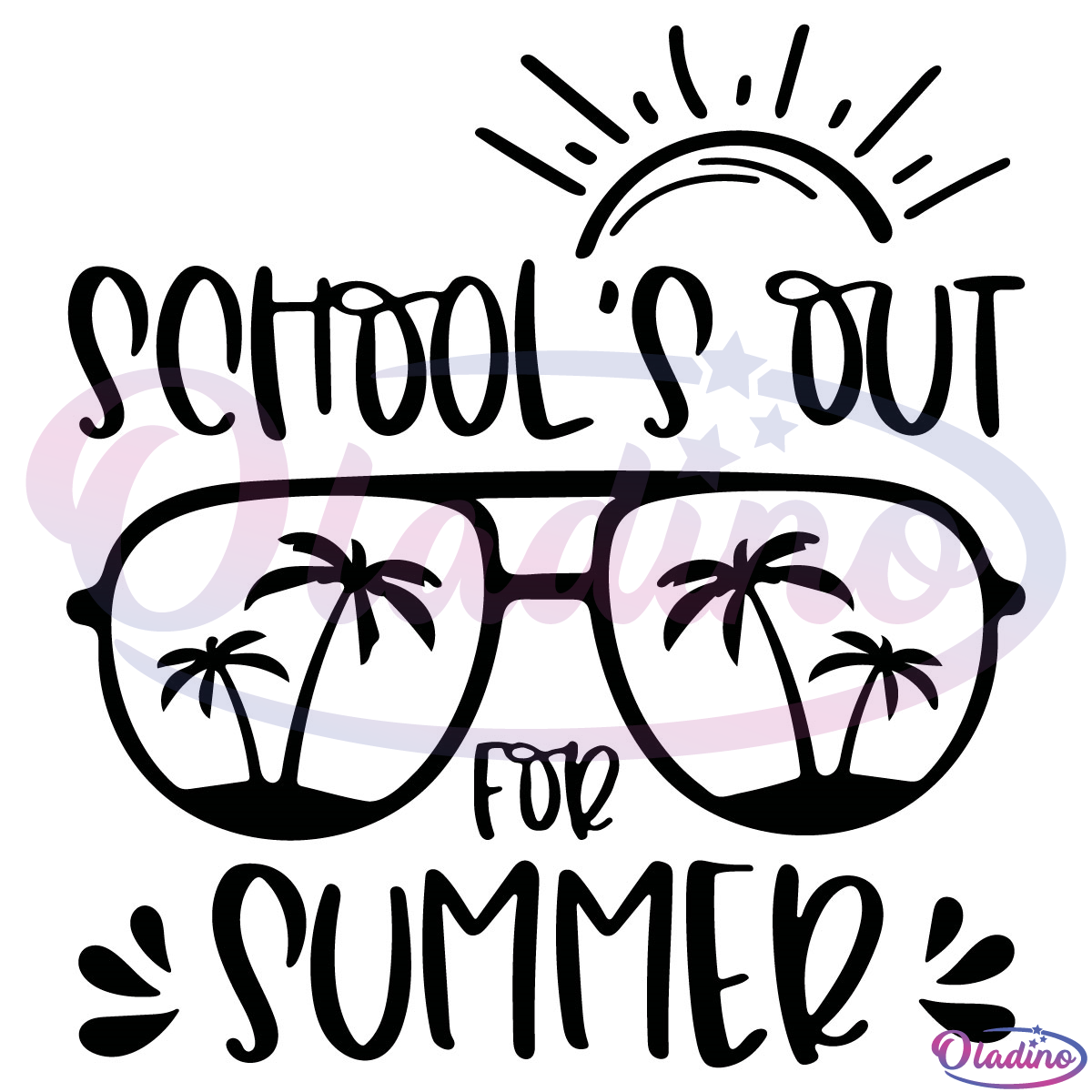 School Out For Summer Sunglasses Silhouette SVG Digital File