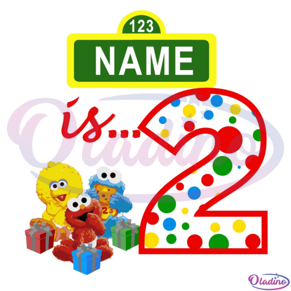 Sesame Street 2nd Birthday Kid Name SVG PNG Digital File