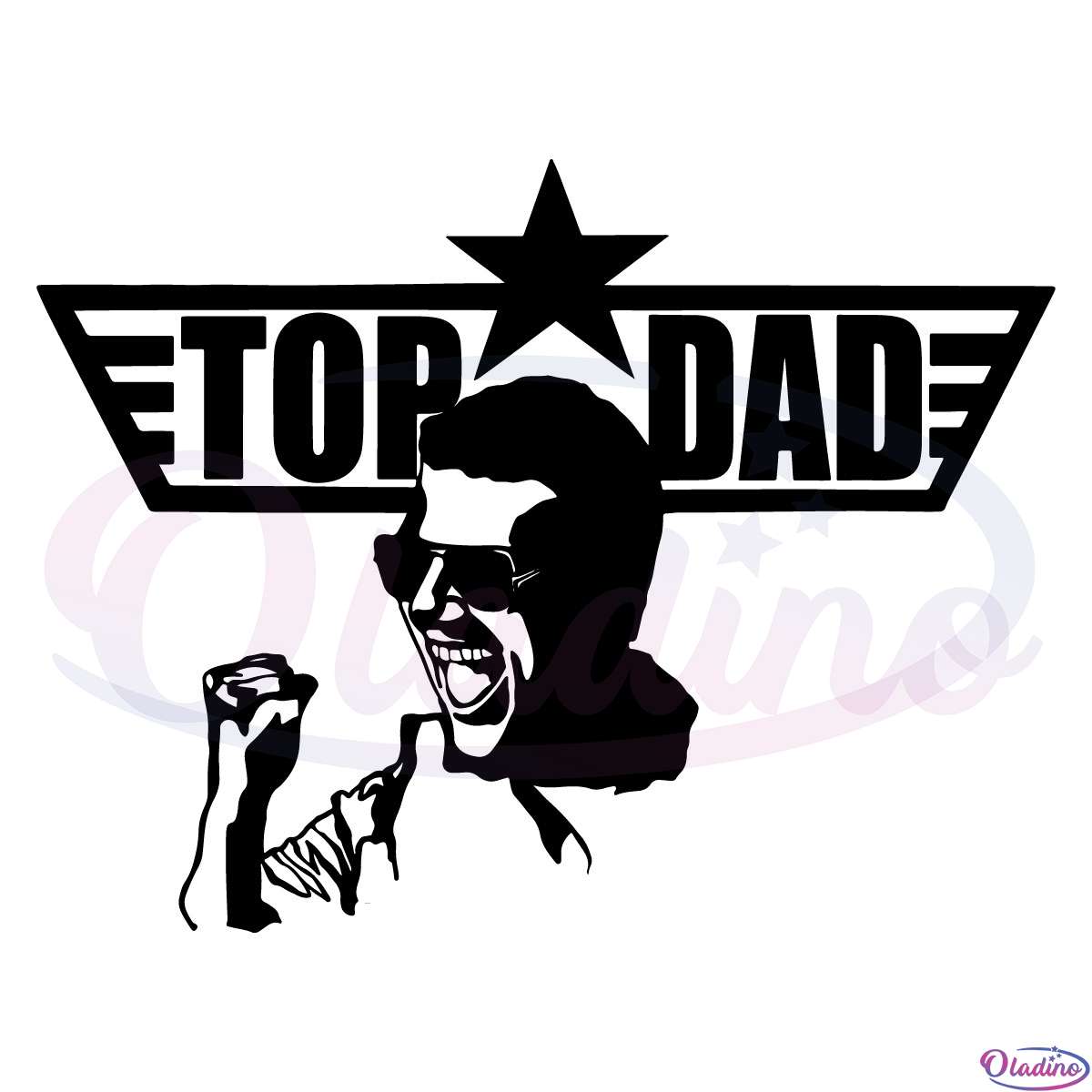 Top Dad Cool Dad Star Fathers Day Svg Digital File, Top Dad Svg