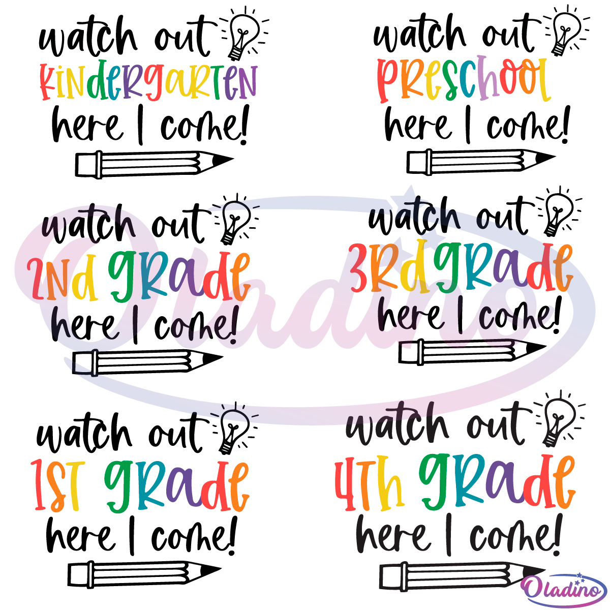 Watch Out School Here I Come Bundle SVG PNG Digital File