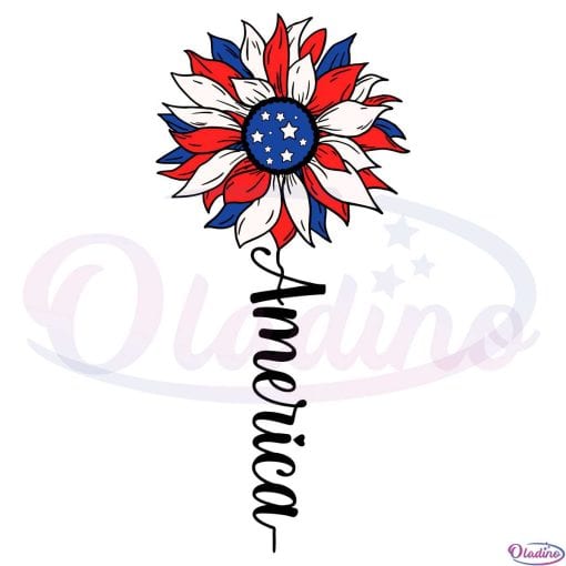 4th Of July Sunflower American Flag Svg Digital File