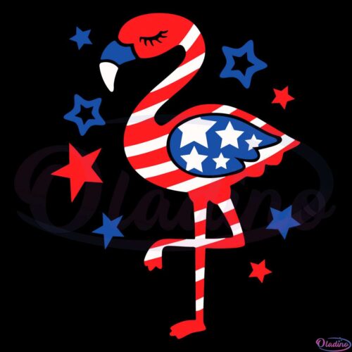 4th of July Flamingo SVG Digital File