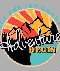 Adventure Begin Retro Style SVG Digital File, First Day of School