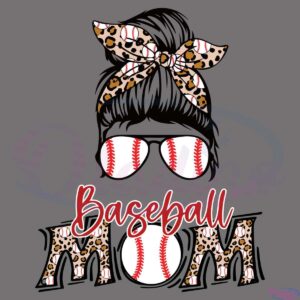 Baseball Mom Bun Leopard SVG Digital File