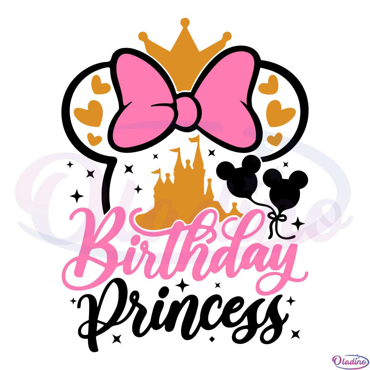 Disney Mouse Birthday Princess SVG Digital File, Minnie Mouse