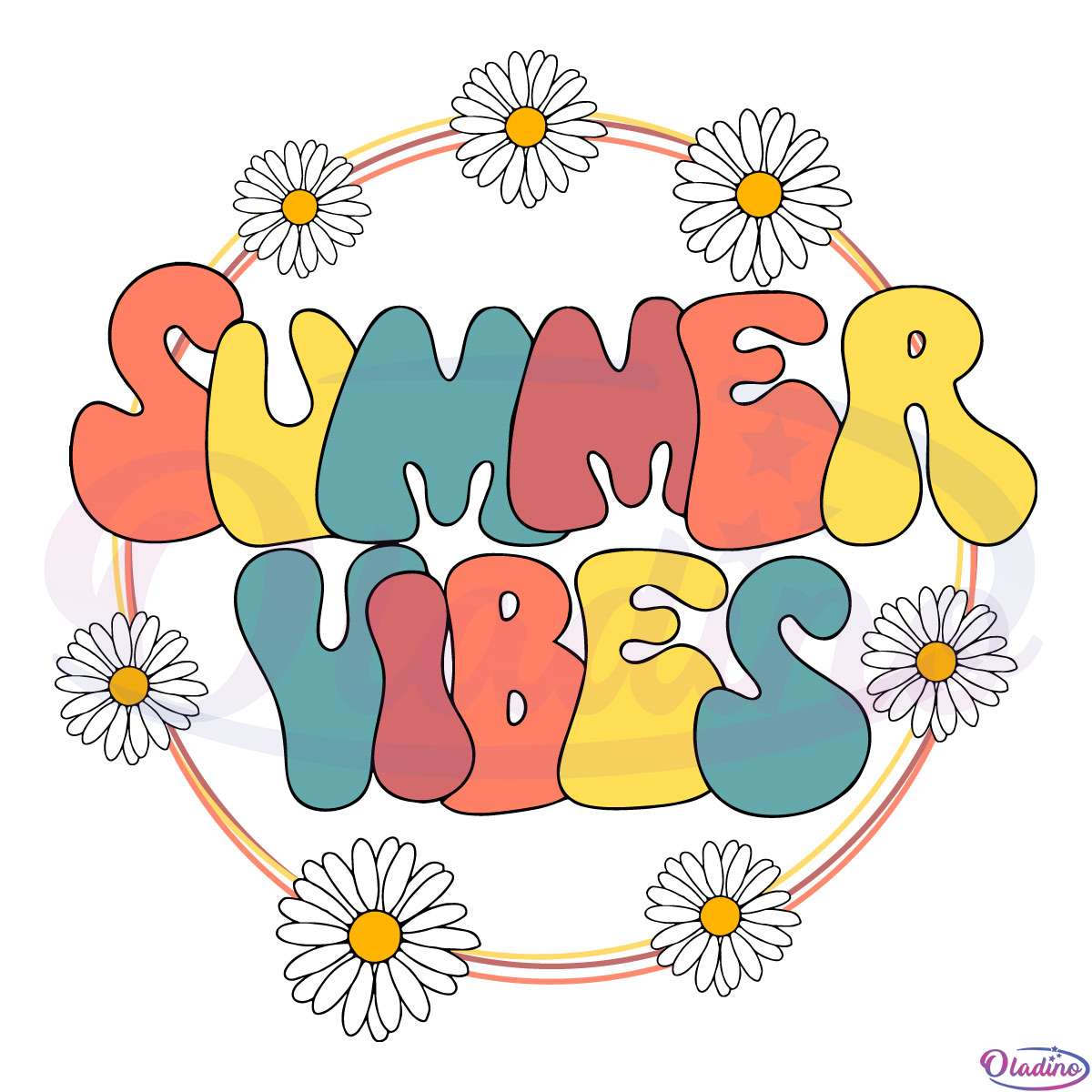 Funny Summer Vibes Svg Digital File, Floral Summer Svg