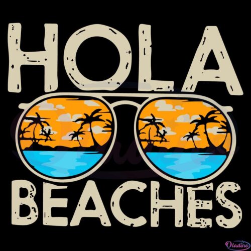 Hola Beaches Summer Retro Style SVG Digital File