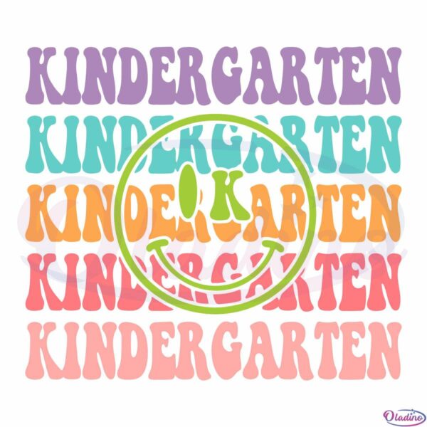 Kindergarten Smiley Face SVG Digital File, Back To School Gift SVG
