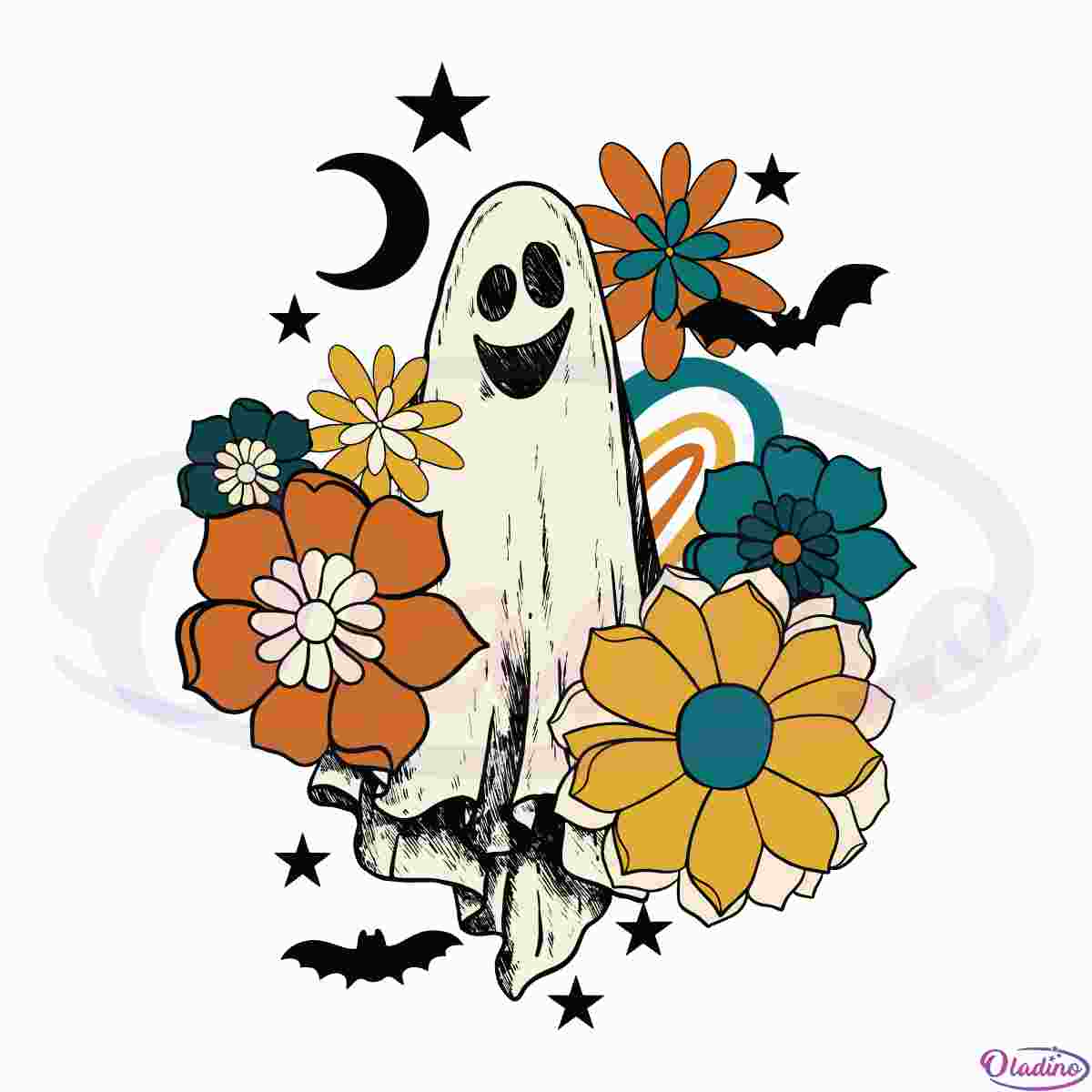 retro-floral-ghost-halloween-svg-vector-cricut-files