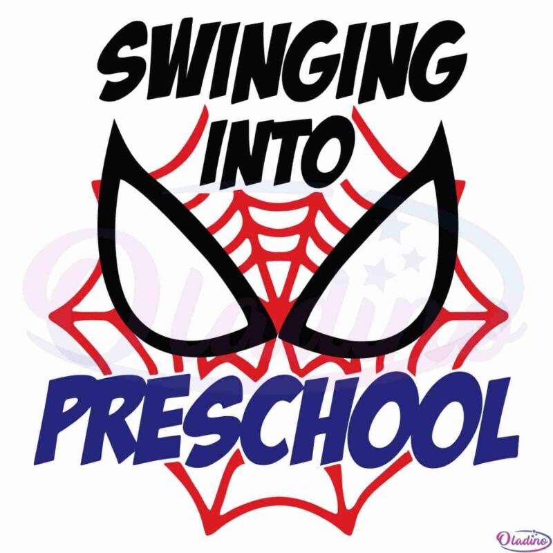 Swinging Into Preschool Boys First Day SVG Digital File